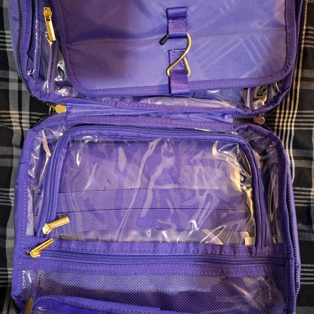 Joy Mangano Purple Cosmetic Travel Case
